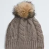 Damen-Beanie mit Oh Mega-Pelzbommel Damen-Beanie mit Oh Mega-Pelzbommel