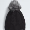 Damen-Beanie mit Oh Mega-Pelzbommel
