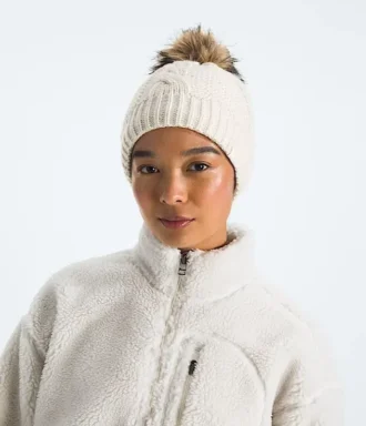 Damen-Beanie mit Oh Mega-Pelzbommel