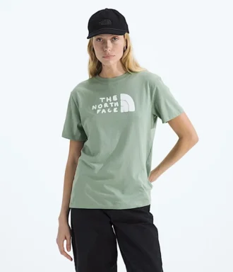 Evolution Sketch Logo Half Dome Kurzarm-T-Shirt für Damen – Grafik