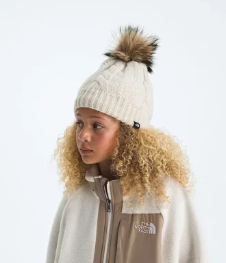 Gepolsterte Oh Mega Fur Pom Beanie für Kinder Gepolsterte Oh Mega Fur Pom Beanie für Kinder