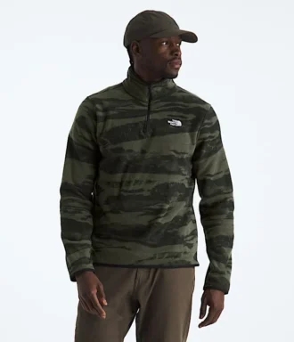 Herren-Fleecejacke mit ½-Reißverschluss – Print