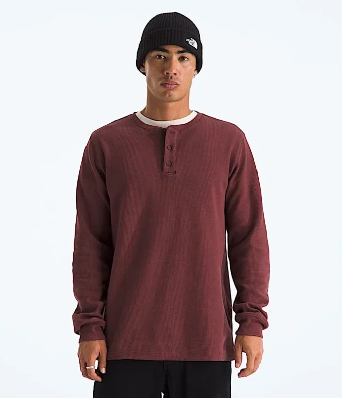 Herren-Langarm-Henley mit Waffelmuster Herren-Langarm-Henley mit Waffelmuster