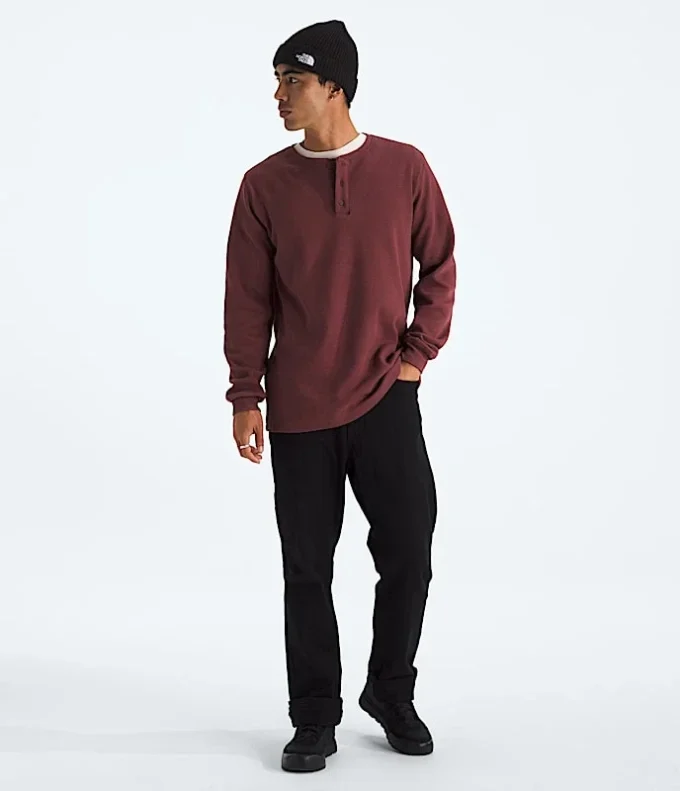 Herren-Langarm-Henley mit Waffelmuster Herren-Langarm-Henley mit Waffelmuster