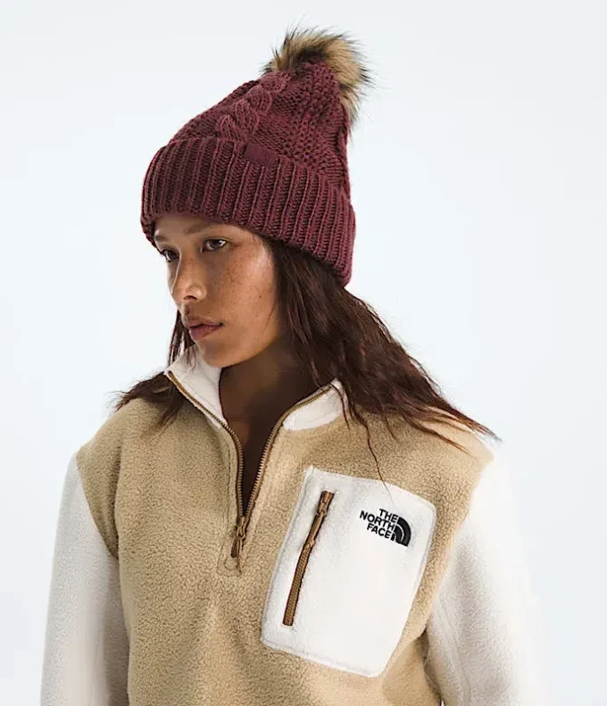 Oh Mega Fur Pom Beanie für Damen Oh Mega Fur Pom Beanie für Damen